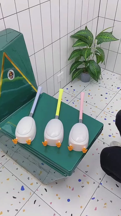 Duck shaped toilet brush holder