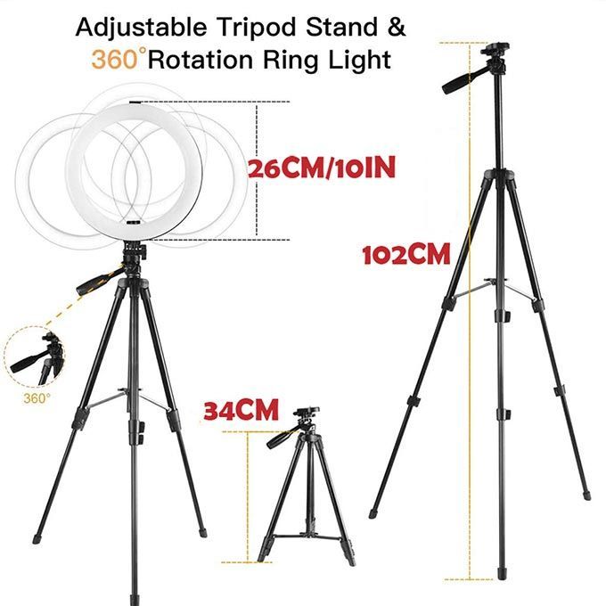 10" Ring Light With 2.1m Adjustable Tripod - MASTER SUPPLIES