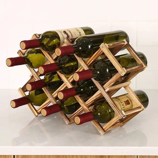 10 Slot wooden wine bottle rack - MASTER SUPPLIES