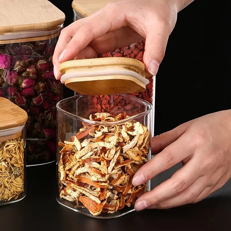 12 pcs Square Glass spice jar set - MASTER SUPPLIES