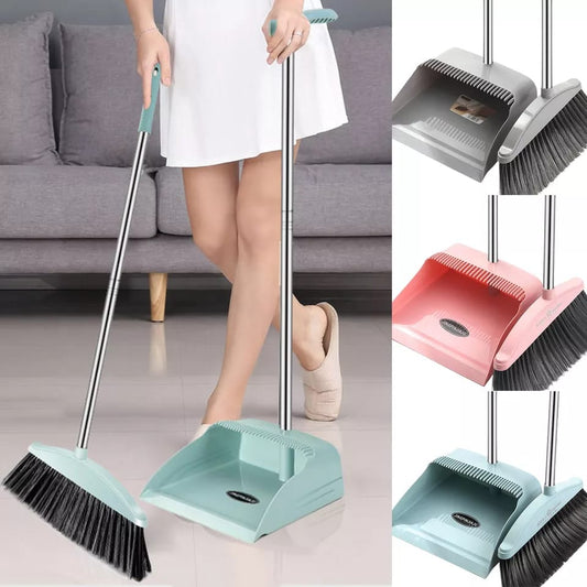 2 in 1 flexible broom and dustpan