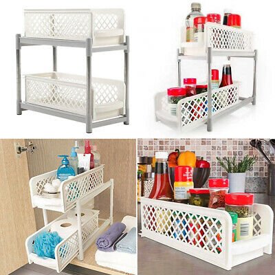 2 TIER KITCHEN CUPBOARD BASKETS