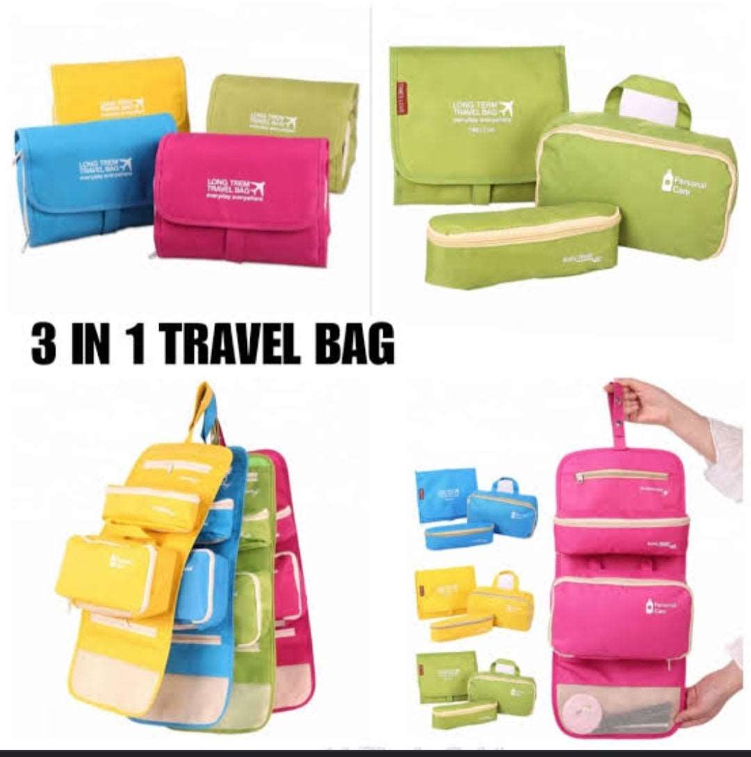 3 in 1 travel cosmetics organizer bag