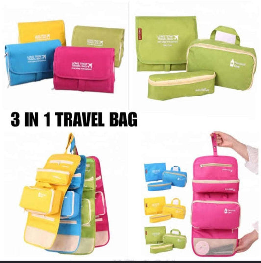 3 in 1 travel cosmetics organizer bag