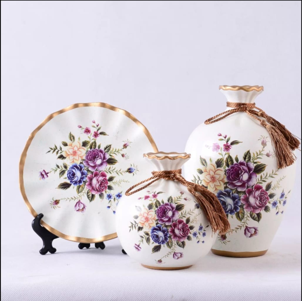 3 pcs indoor pottery flower vase - MASTER SUPPLIES