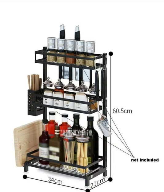 3 tier metallic spice rack