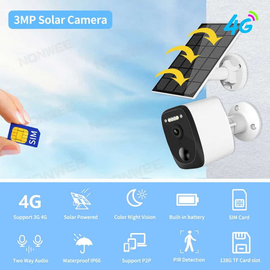 4G WiFi solar camera with simcard - MASTER SUPPLIES
