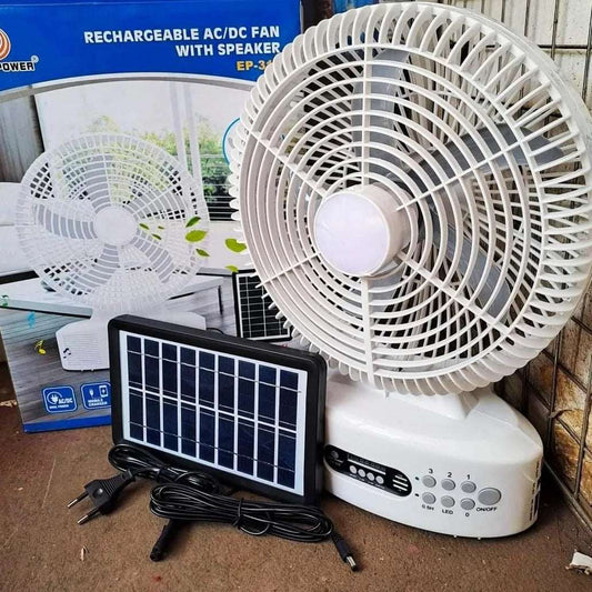 5 in 1 Rechargeable solar powered fan - MASTER SUPPLIES