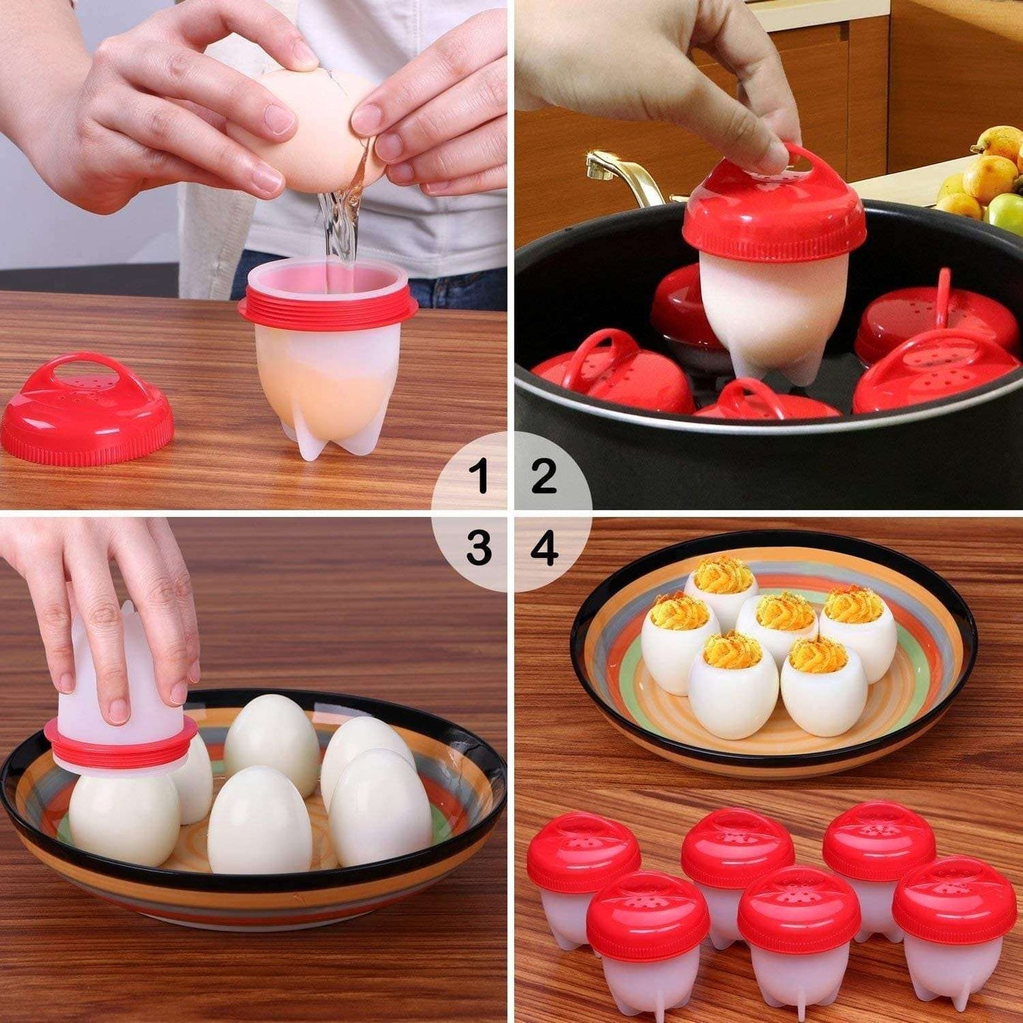 6pc set silicone egg poacher /boiler. - MASTER SUPPLIES