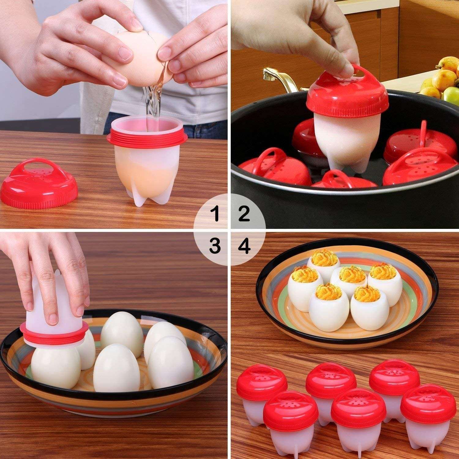 6pc set silicone egg poacher /boiler. - MASTER SUPPLIES