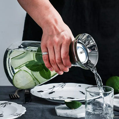 Transparent glass carafe