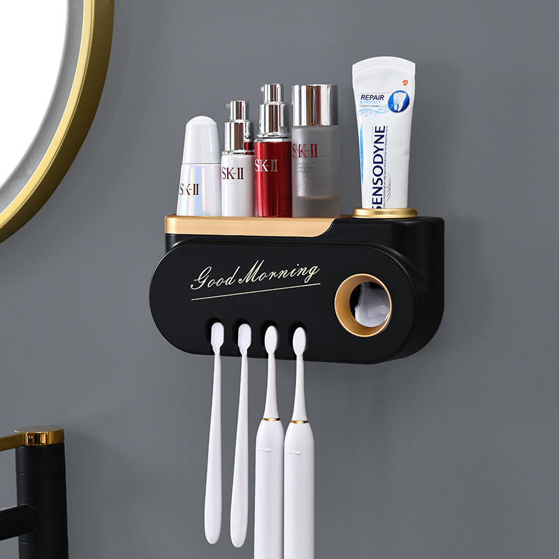 Toothbrush and toothpaste holder