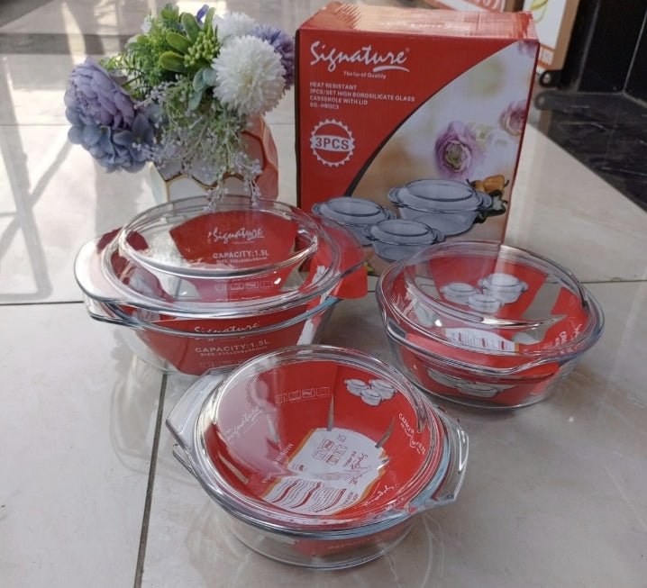 Borosilicate Glass Casserole set(3pcs) - MASTER SUPPLIES