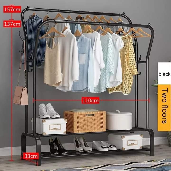 Clothes rack with bottom shelf storage - MASTER SUPPLIES