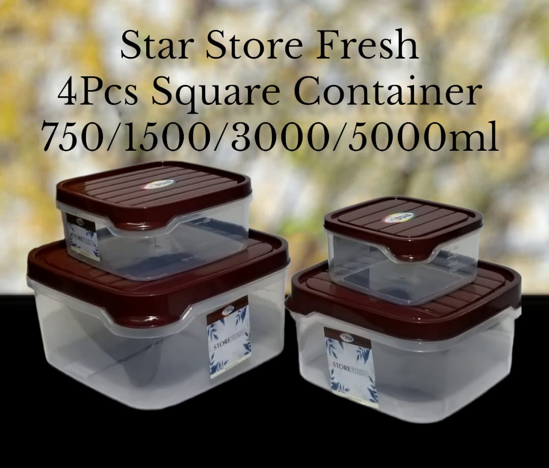 Four PCs Set Square Container - MASTER SUPPLIES