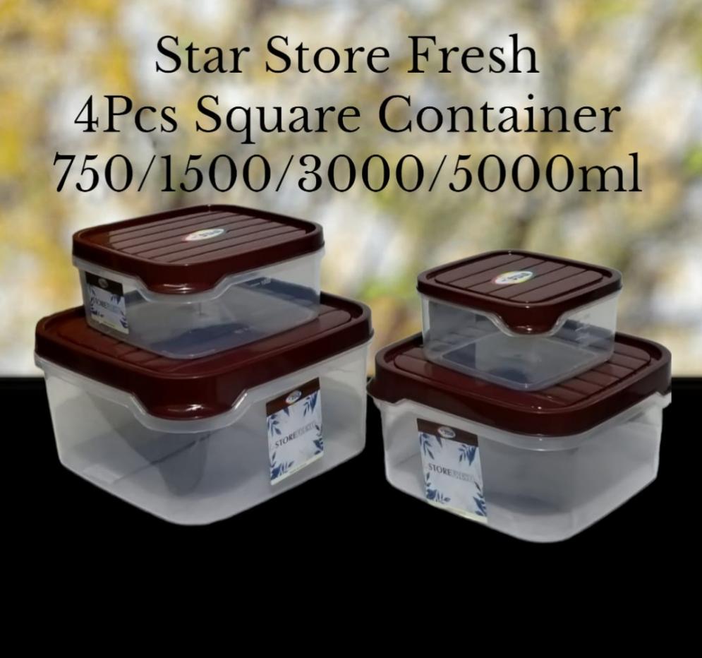 Four PCs Set Square Containers - MASTER SUPPLIES