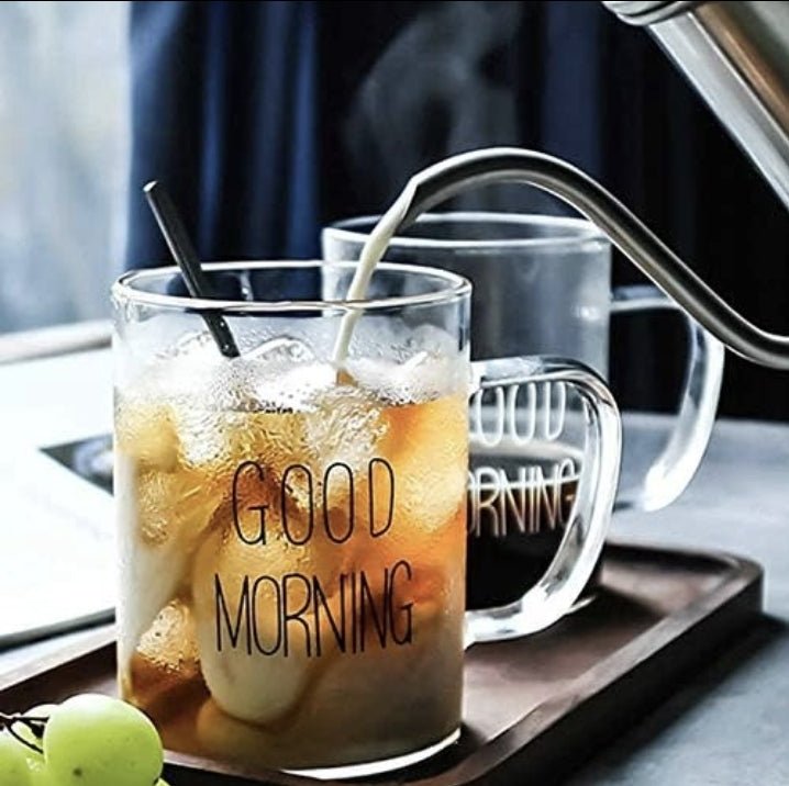 Good Morning Printed Glass Mugs(2pcs) - MASTER SUPPLIES