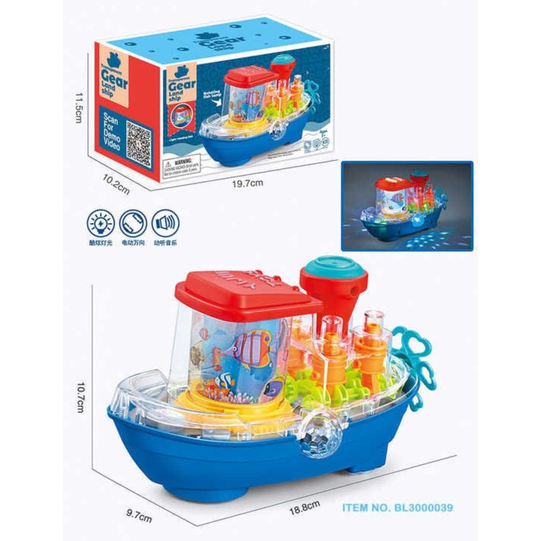 light music transparent boat toy - MASTER SUPPLIES