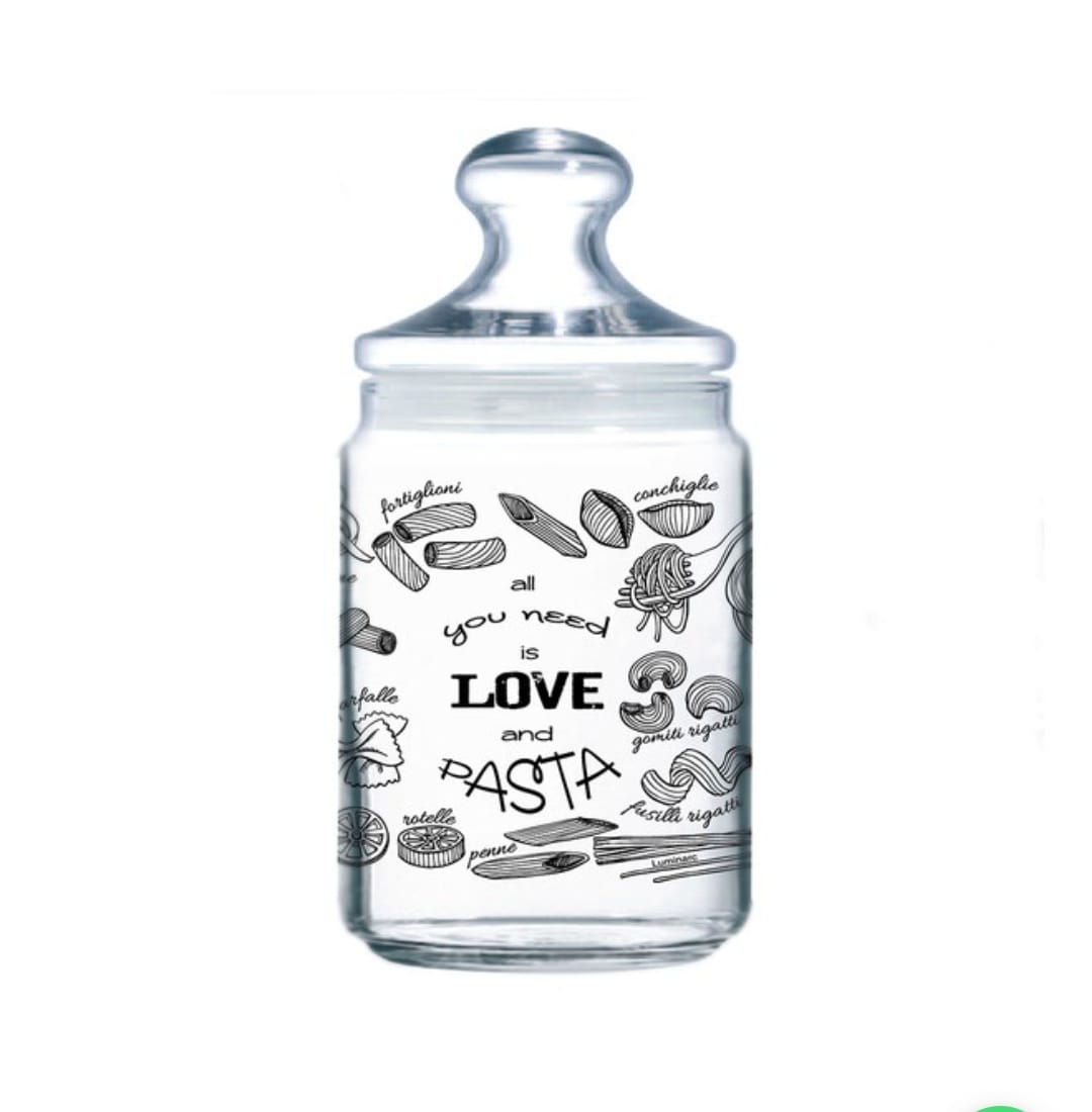 Love Pasta Glass Pop Jar(1 ltr) - MASTER SUPPLIES