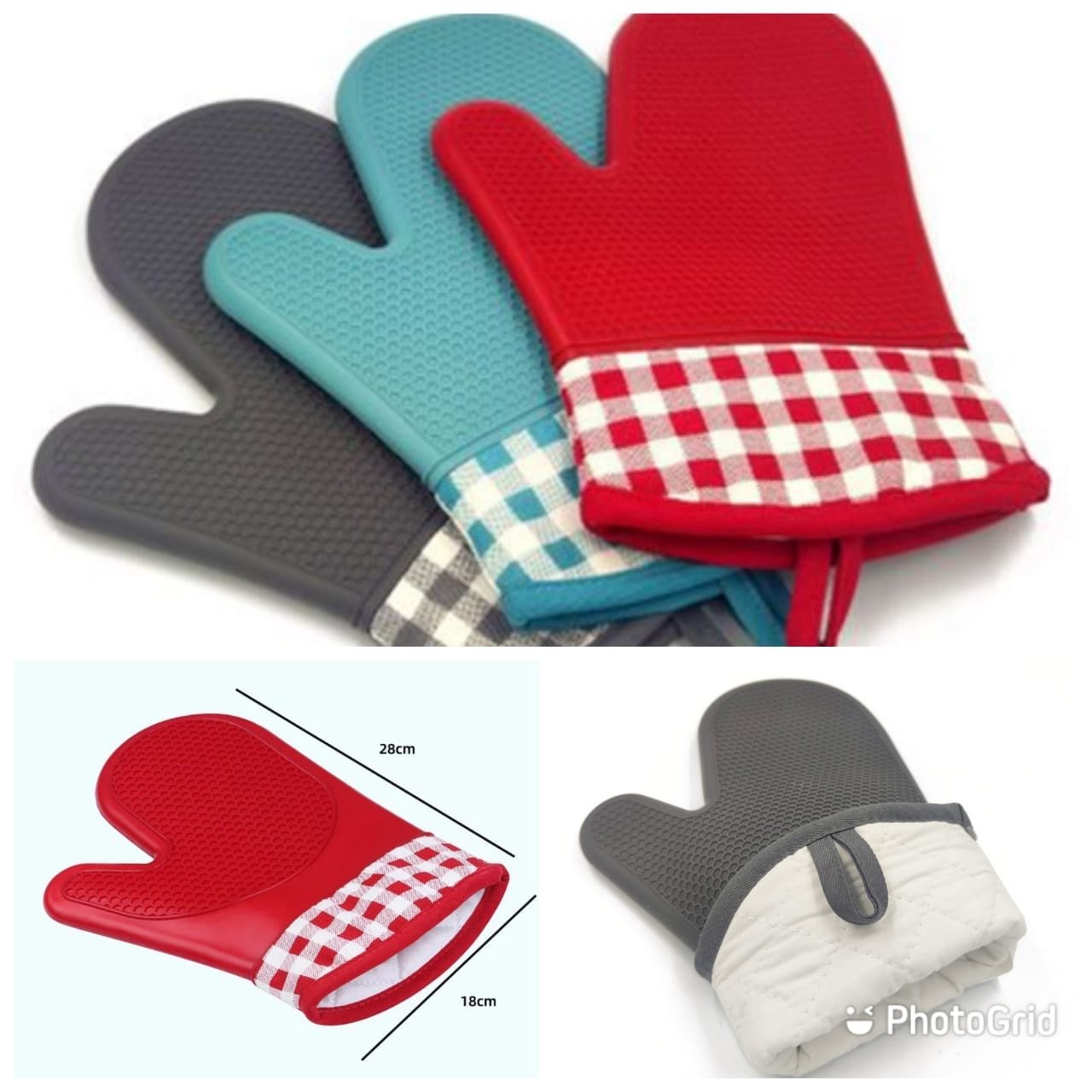 SILICON GLOVES IDEAL FOR OVEN DUTIES AND HANDLING HOT COOKWARE - MASTER SUPPLIES